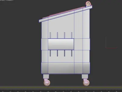 Dumpster trash can on wheels Low-poly 3D model purchase