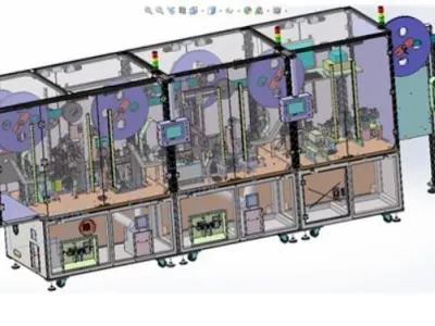 Highly efficient and complex USB type C fully automatic assembly 3D model
