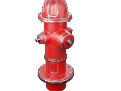 Hidrant 3d model low poly fire hydrant Low-poly 3D model