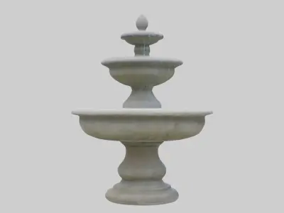 Stone fountain Low-poly 3D model