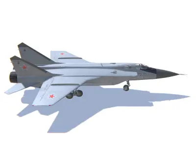 MIG-31 Foxhound Jet Fighter Aircraft Low-poly 3D model