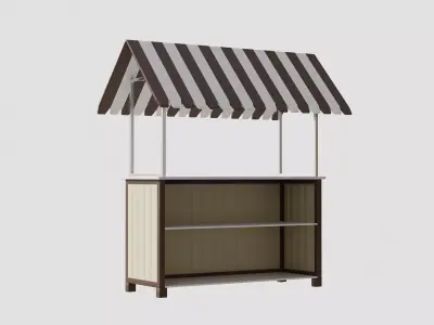 Wooden Food Stand 02 3D model