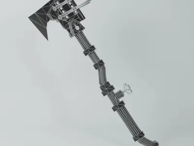 Zombie apocalypse axe Low-poly 3D model