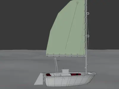 Dinghy 3d sailboat Low-poly 3D model