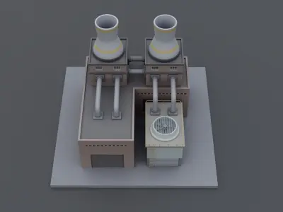 Isometric Factory 2 Low-poly 3D model
