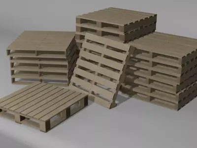 Wooden Pallets Low-poly 3D model purchase