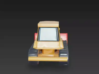 Low Poly Bulldozer 3D Model Stylized Construction Vehicle Low-poly 3D model