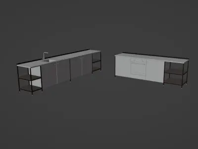 Industrial Modular Kitchen 3D model