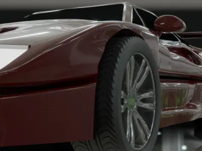 Ferrari f40 1987  Free low-poly 3D model