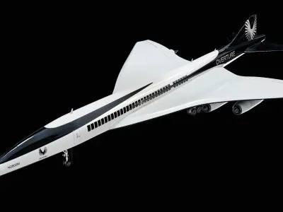  Boom Overture Supersonic Plane PBR 