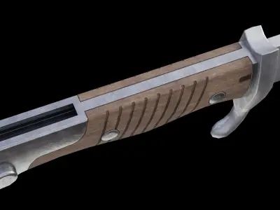 German bayonet Seitengewehr  S98 05 with sawback Low-poly 3D model