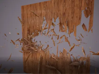 Wood Crack Slide 02 Low-poly 3D model
