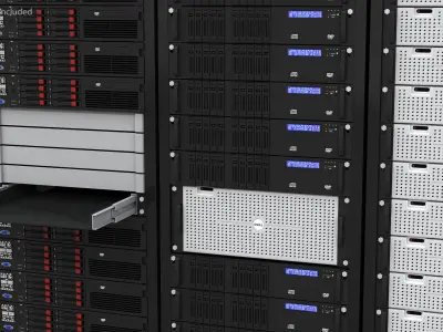 Server Rack Cabinet Array 3D model