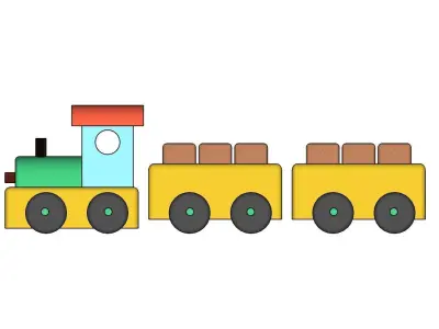 Simple Truck with troly 3D model Transportation asset Low-poly 3D model