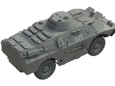BRDM 2 Amphibious Armoured Scout Car Low-poly 3D model