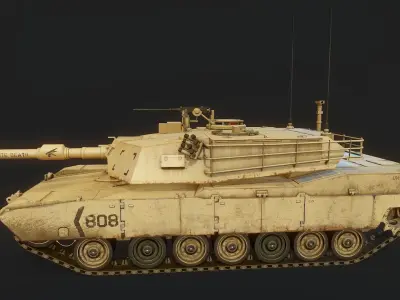 M1 Abrams Low-poly 3D model from CGTrader
