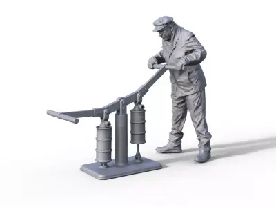 Air pump for historical helmet divers 3D print model