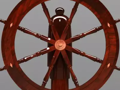 Ship Steering Wheel 3D model buy