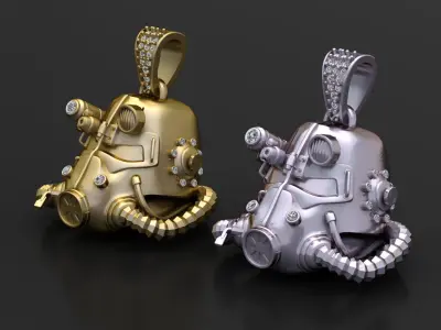 MILITARY ARMOR HALMET PENDANT 3D PRINTABLE MODEL 3D print model