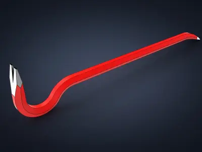 Crowbar metal hook 3D model
