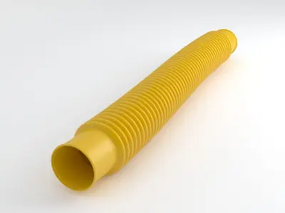 Hog Oval Corrugated Hose 01 Yellow 3D model
