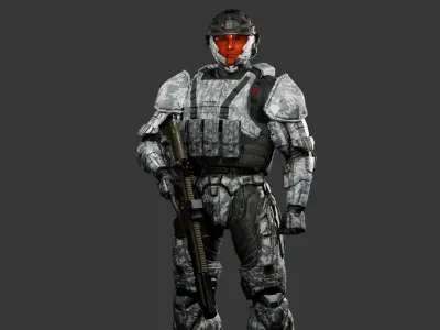 UE4 Game Ready Skeleton and Custom Rig Low-poly 3D model