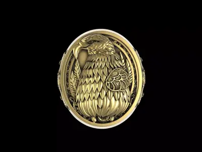 Eagle Signet Ring 3D print model