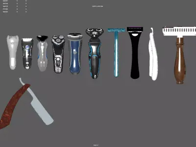 razor razor old fashioned razor electric razor 3D model