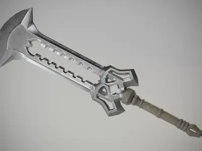 Two-handed sword-ax Free low-poly 3D model