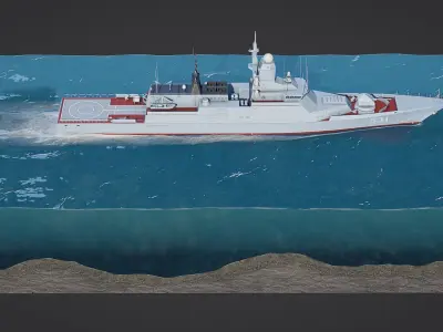 Project 20380 Corvette Soobrazitelny Low-poly 3D model