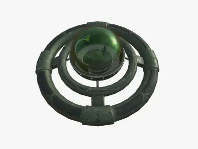 Alien Spaceship UFO E05 Dark Green - Sci Fi Spacecraft Design Low-poly 3D model