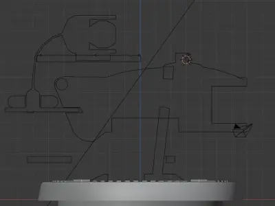 Turret military weapon Low-poly 3D model