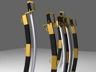 CURVED SWORD Low-poly 3D model purchase