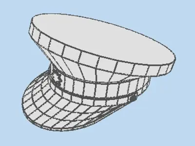 Hat - Peaked Man 3D model