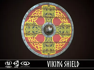 Viking Shield 29 Low-poly 3D model