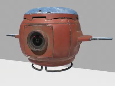 Sci fi camera drone Low-poly 3D model