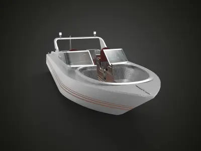 Speedboat Aluminium Low-poly 3D model
