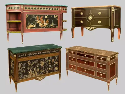 Taillardat 4 chest of drawers set 3D model