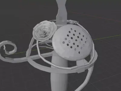 Rapire lamp with flower Low-poly 3D model