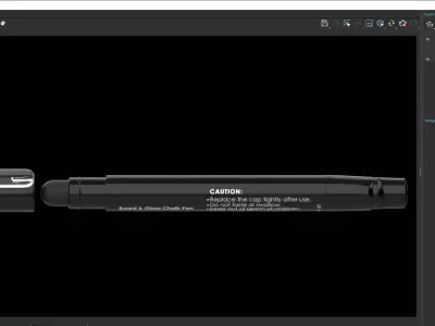 Chalkpen pen on computer screen 3D model