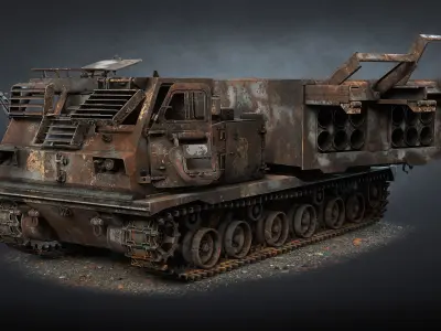 M270 MLRS Destroyed Low-poly 3D model