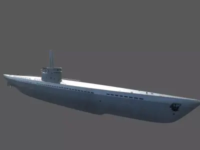 German U Boat Low-poly 3D model