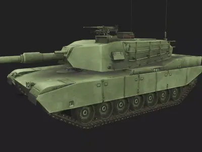 Tank M1 Abrams Low-poly 3D model