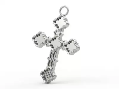 antique cross pendant 3D print model