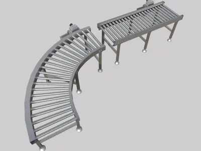 Motorized Roller Conveyor Low-poly 3D model