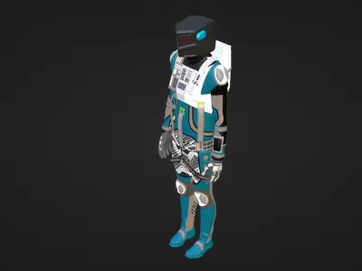 Robot Soldier - Assault Soldier Low-poly 3D model 28