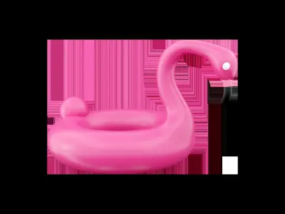 3d pink inflatable flamingo swimming pool ring 3D model