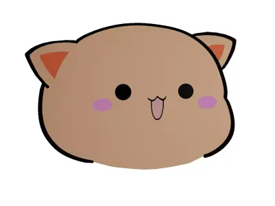 cute kawaii cat Free low-poly 3D model