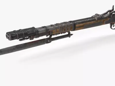 Sawed-Off Musket PBR Low-poly 3D model