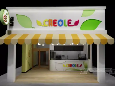 Hand-Shaken Beverage Shop 3D Model 3D model